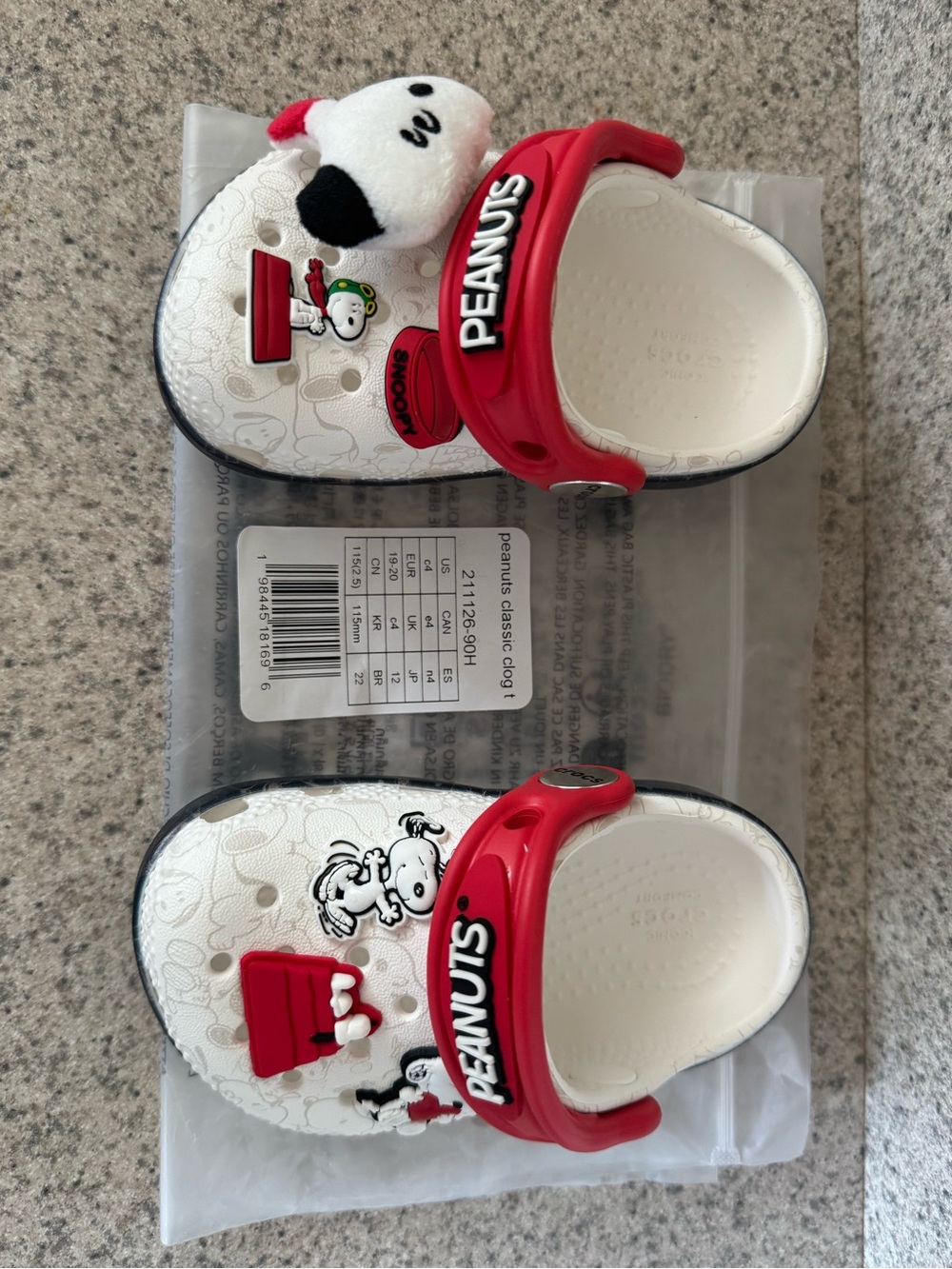 Peanuts Kids Red & White Snoopy Clog Sandals